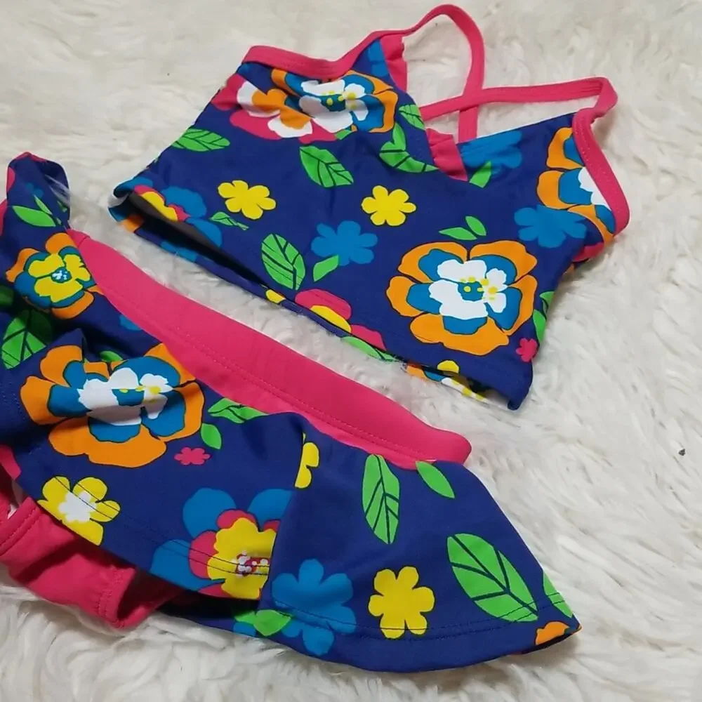 Wave Zone Baby Floral 2 Piece Bikini Swimsuit Size 3-6M